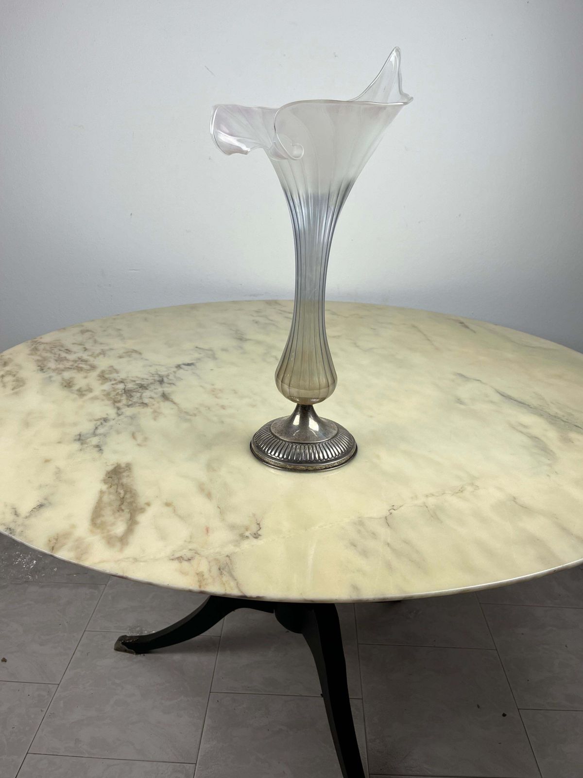 Murano Glass And 925 Silver Vase, Italy, 1960s photo buy