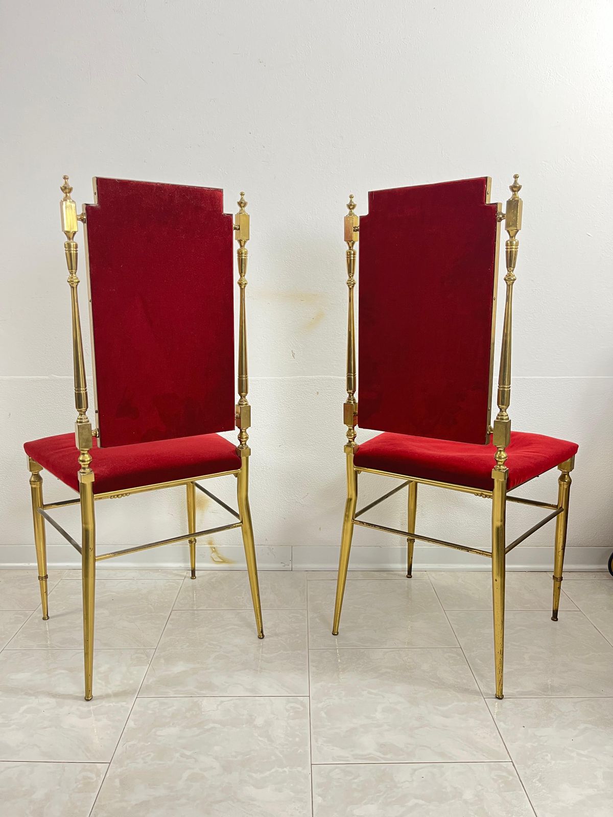 Set Of 2 Mid Century Italian Neoclassical Brass Chairs, 1950s photo 1537.0
