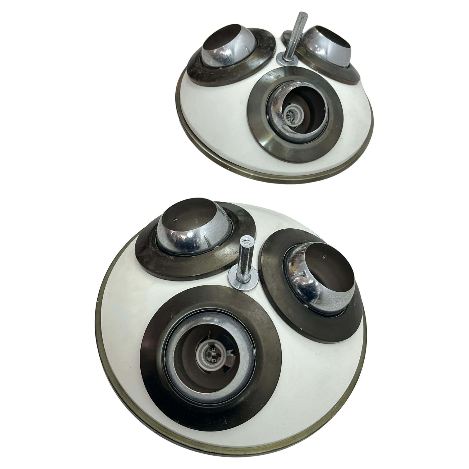 Set Of 2 Rare Mid Century Ceiling Lights  By Angelo Lelli For Arredoluce 1950s