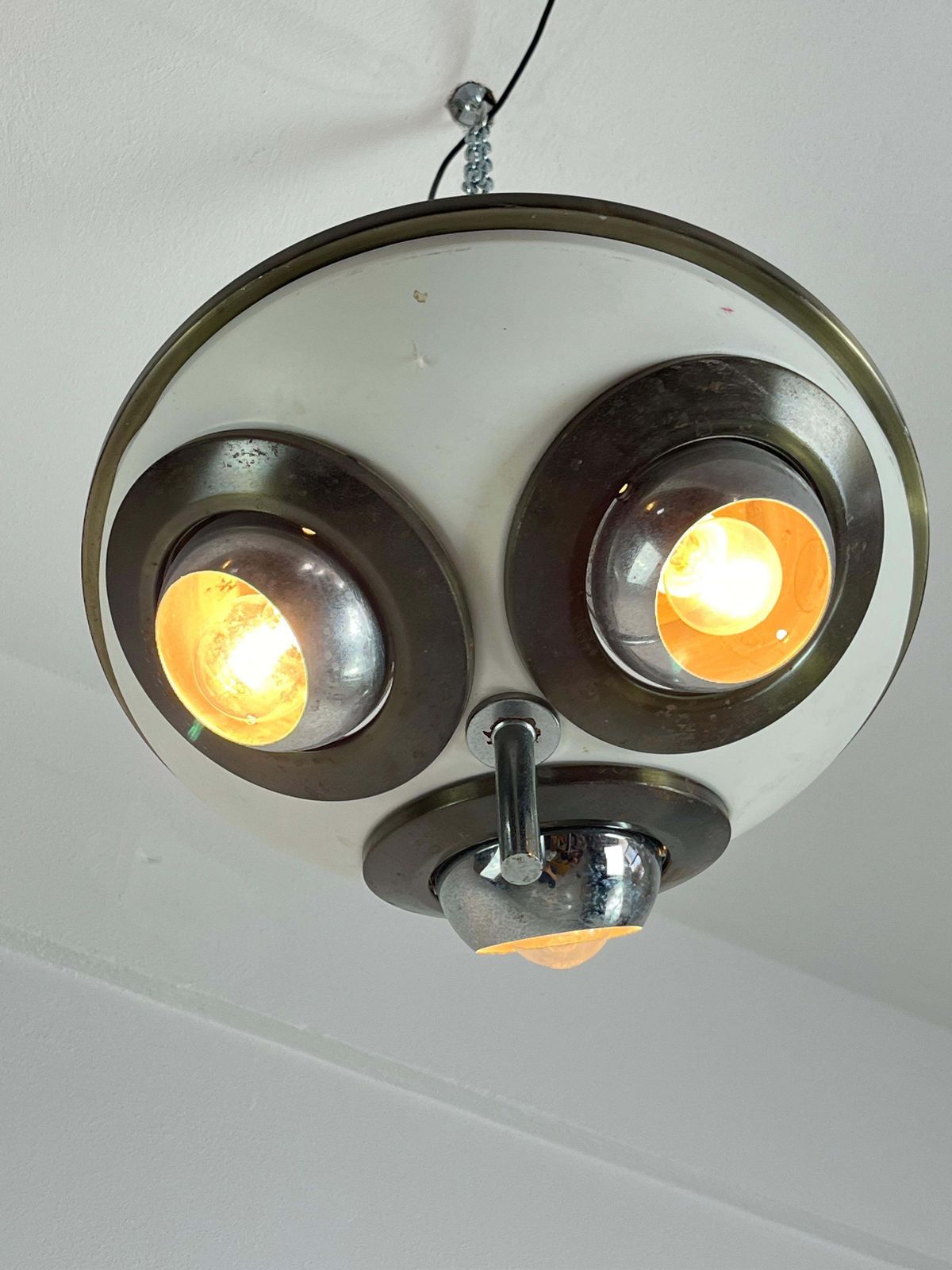 Set Of 2 Rare Mid Century Ceiling Lights  By Angelo Lelli For Arredoluce 1950s photo Lighting