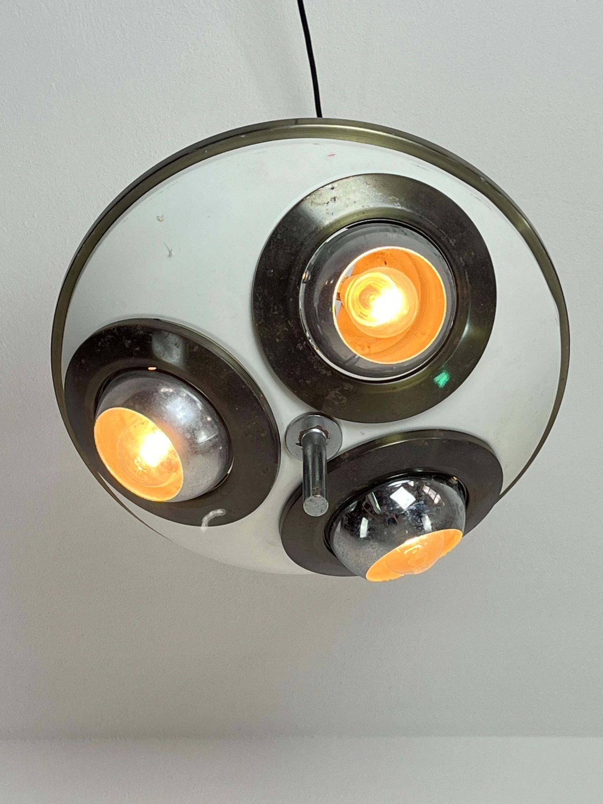 Set Of 2 Rare Mid Century Ceiling Lights  By Angelo Lelli For Arredoluce 1950s photo buy
