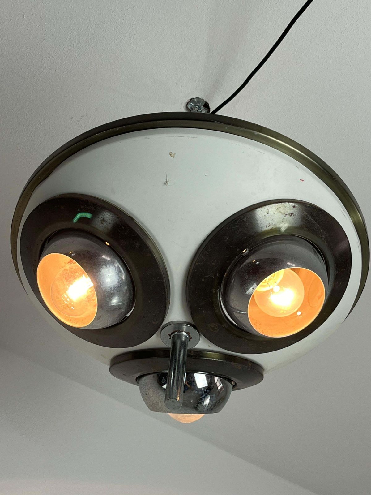 Set Of 2 Rare Mid Century Ceiling Lights  By Angelo Lelli For Arredoluce 1950s photo vintage