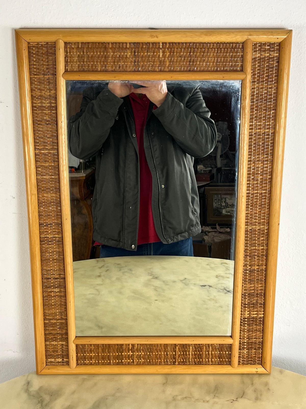 Mid Century Rattan And Bamboo Mirror 1960s Italian Design photo furniture
