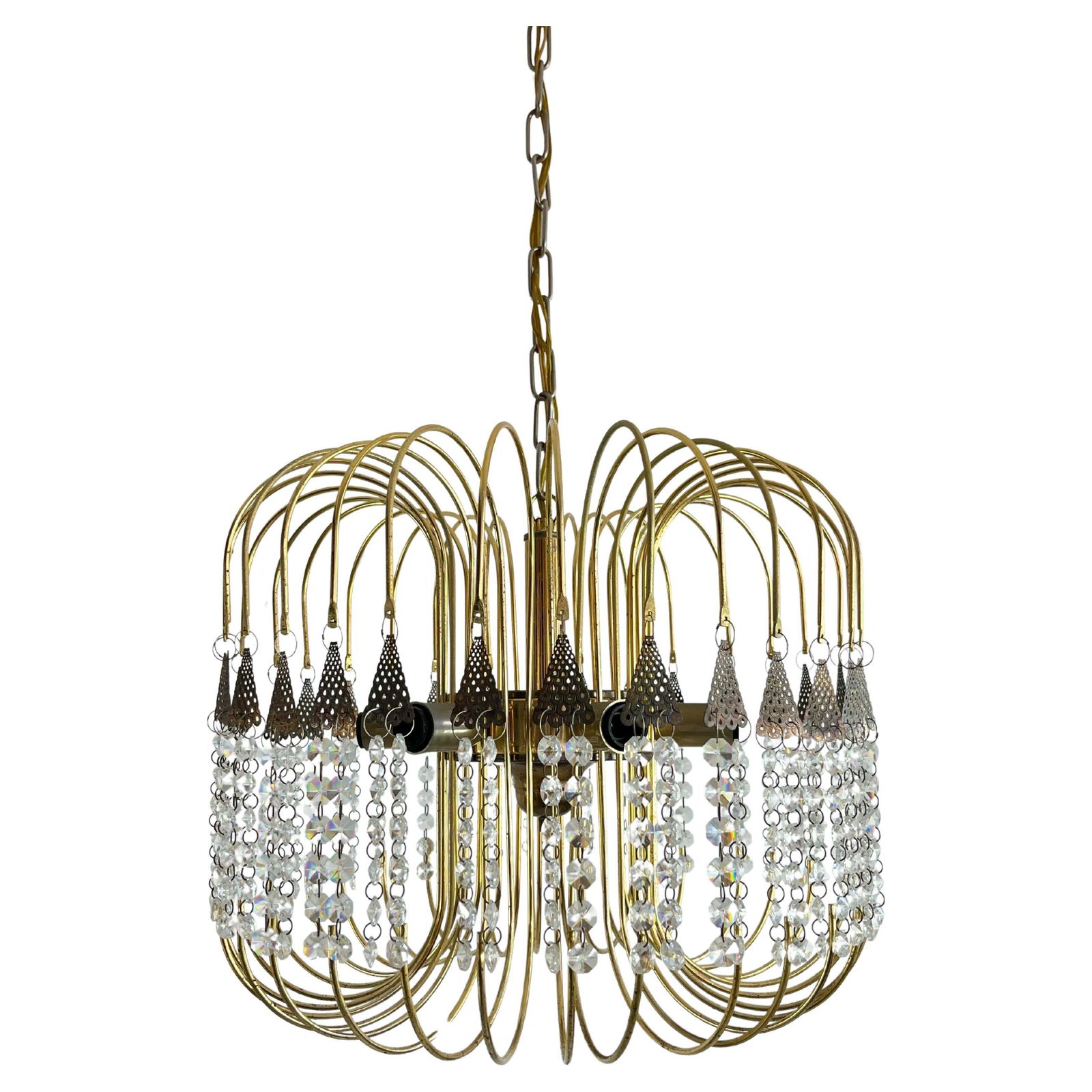 Murano Glass Chandelier "Millefili", Italian Design 1970s