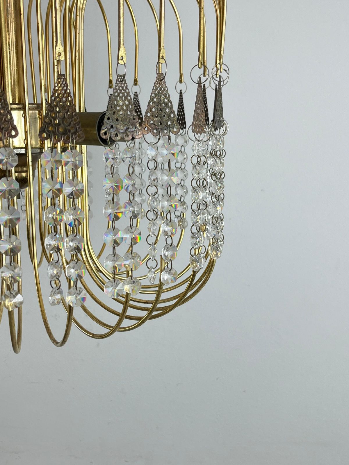 Murano Glass Chandelier "Millefili", Italian Design 1970s photo furniture