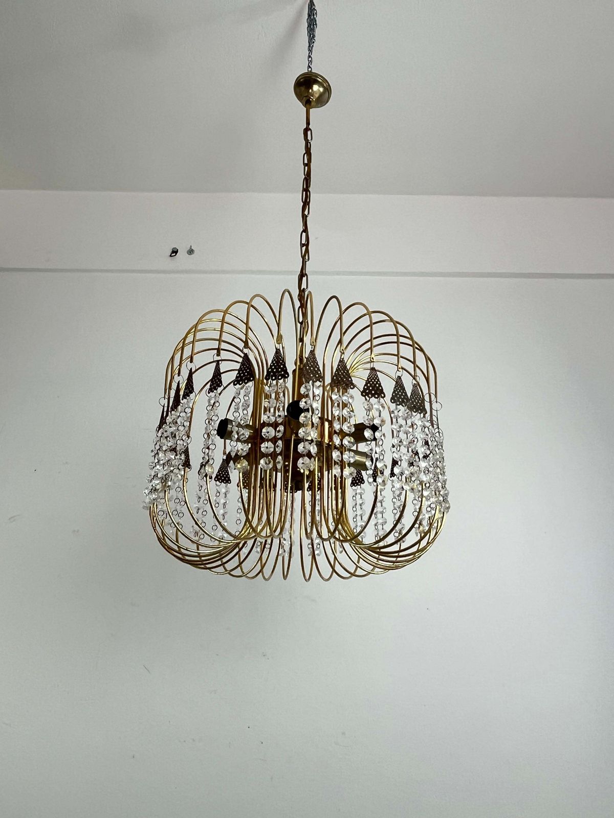 Murano Glass Chandelier "Millefili", Italian Design 1970s photo buy