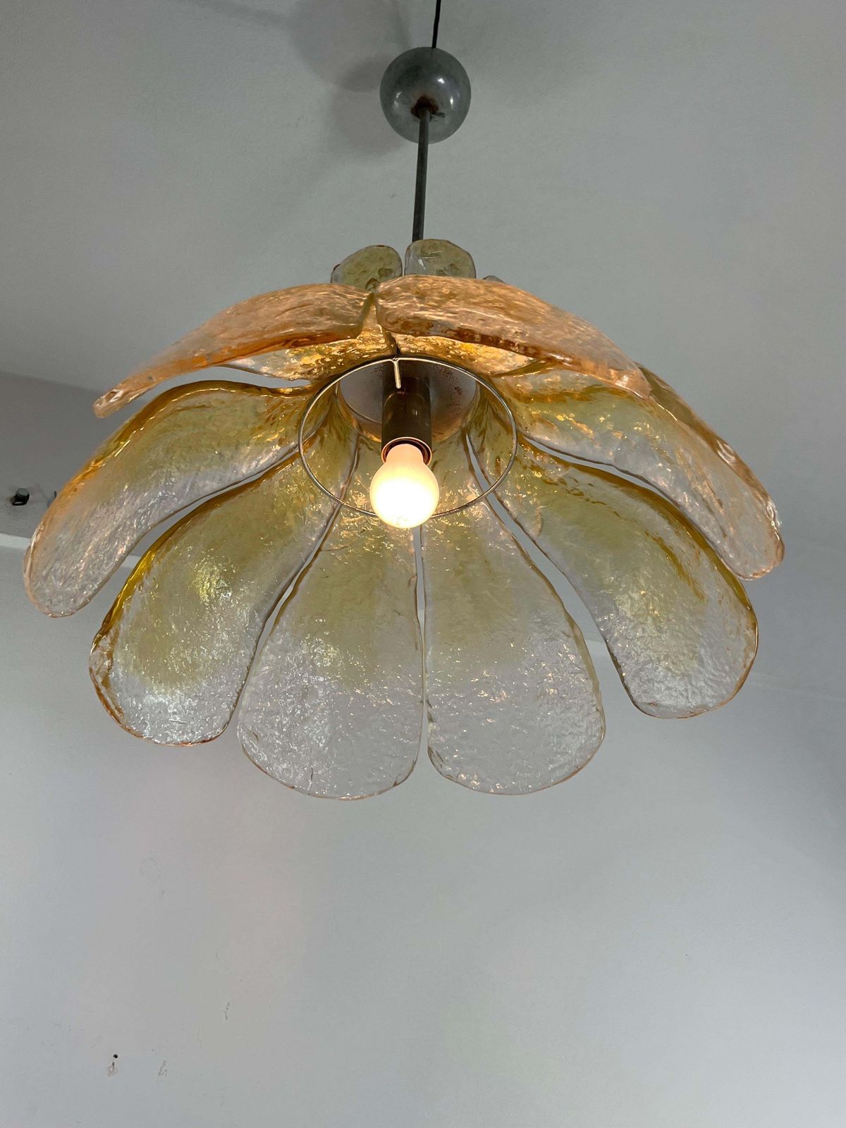 Mid Century Murano Glass Chandelier, 1960s Attributed To Carlo Nason photo for sale