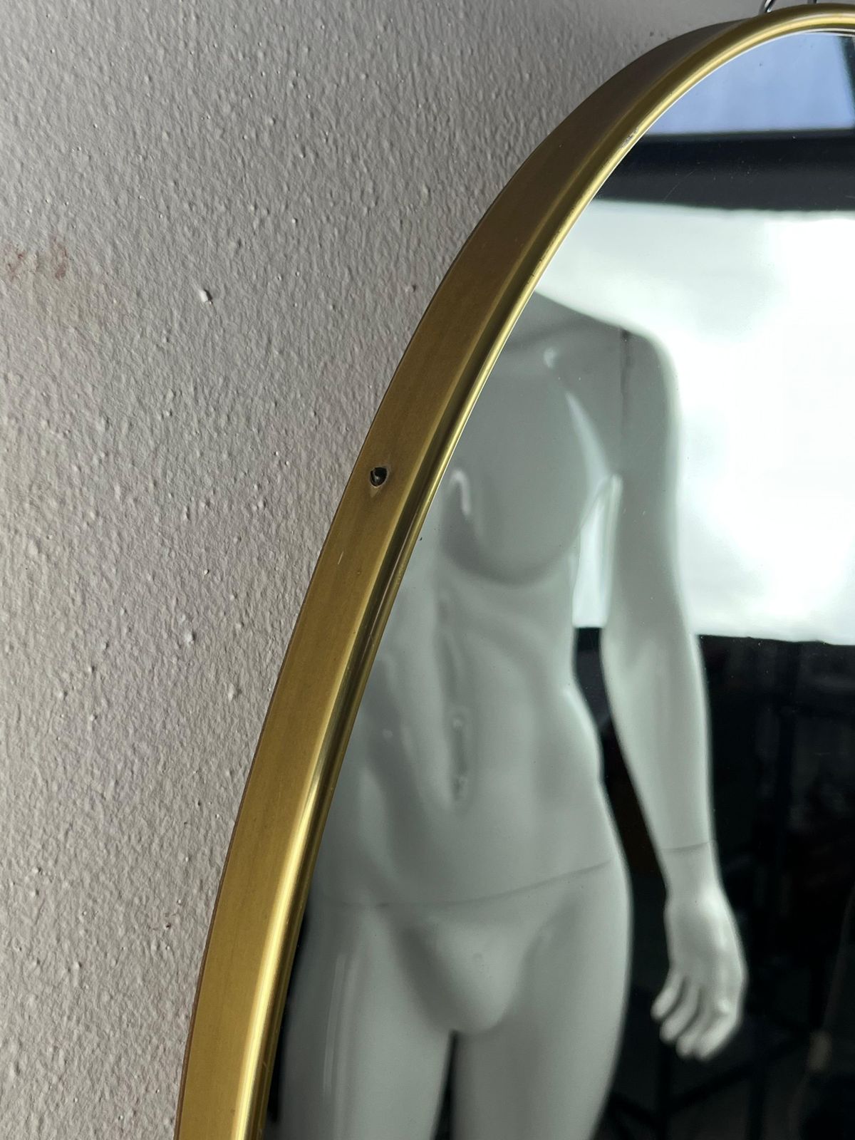 Mid Century Brass Wall Mirror Attributed To Gio Ponti 1960s photo for sale