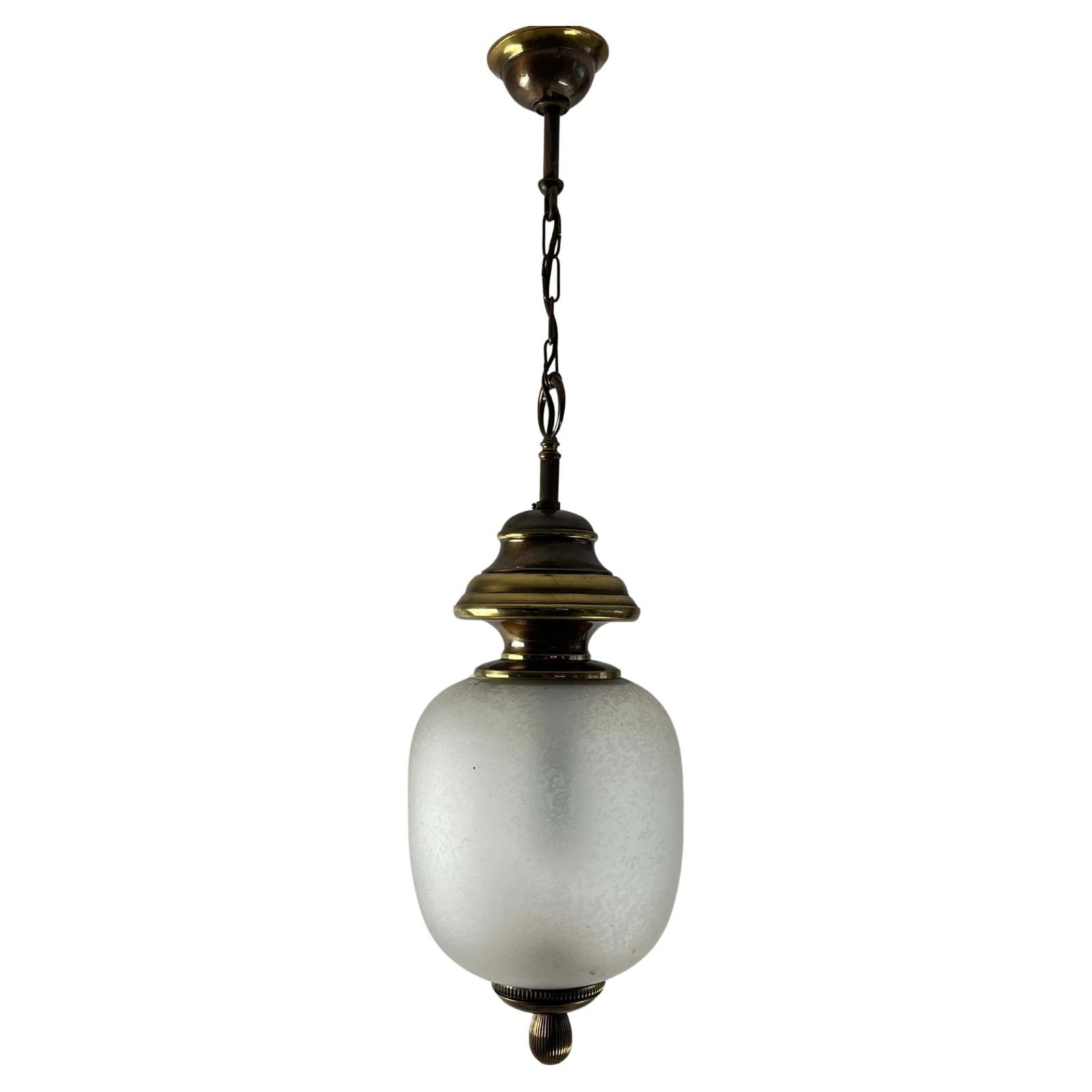 Luigi Caccia Dominioni Murano Glass And Brass Chandelier 1960s