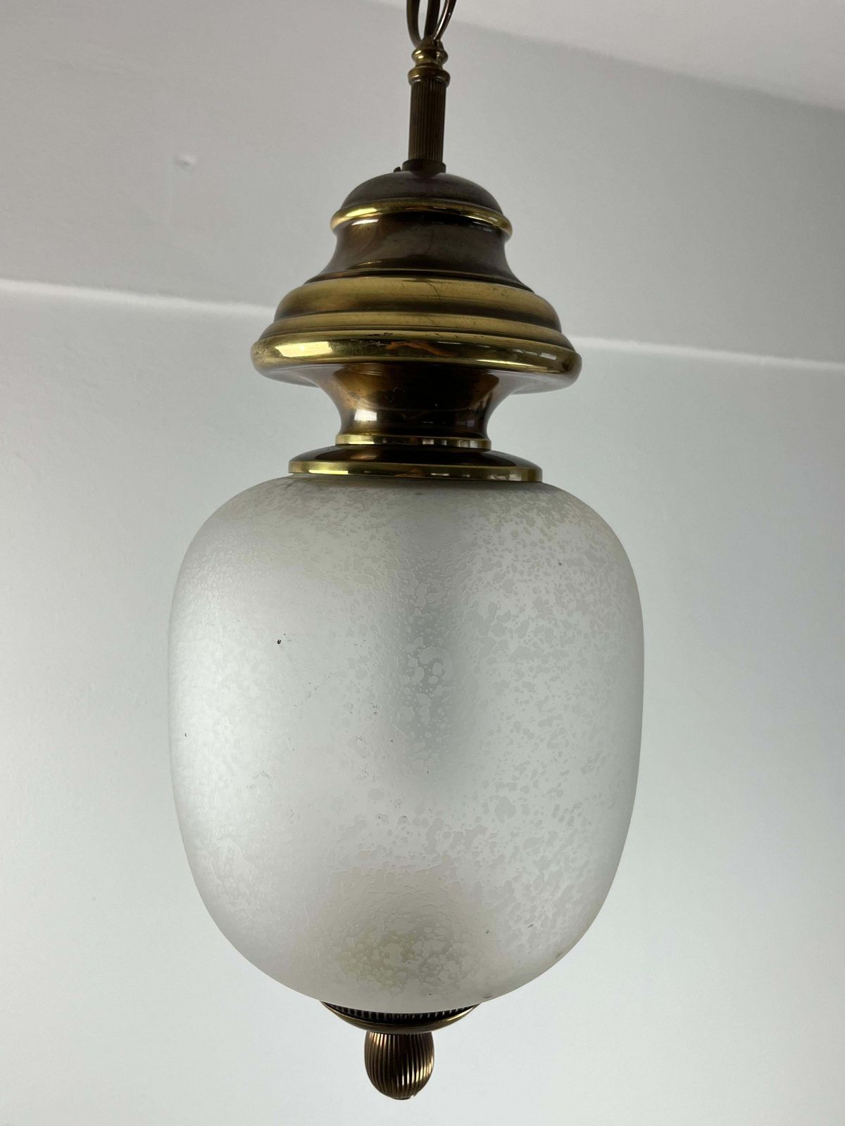 Luigi Caccia Dominioni Murano Glass And Brass Chandelier 1960s photo Lighting