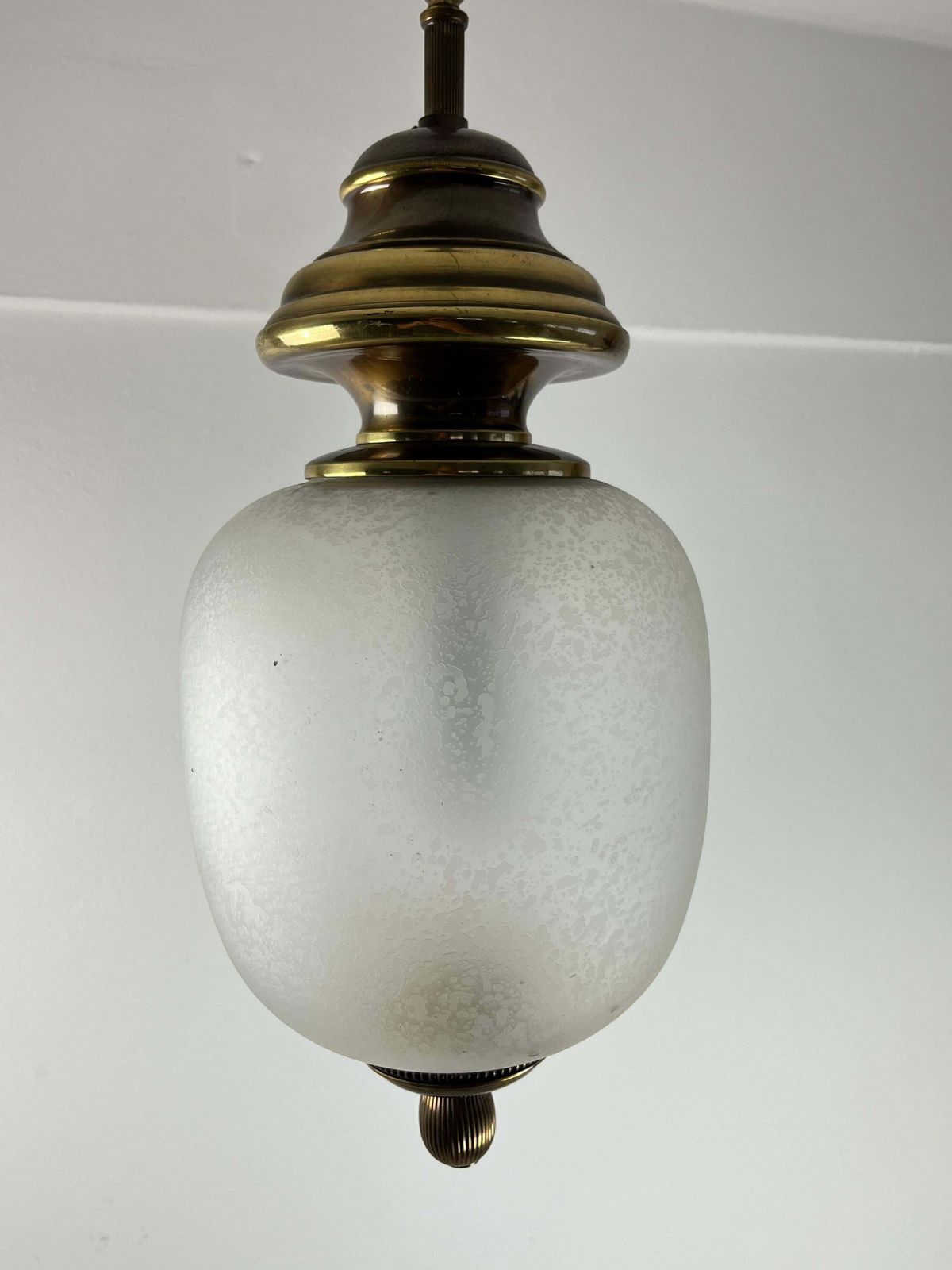 Luigi Caccia Dominioni Murano Glass And Brass Chandelier 1960s photo vinterior