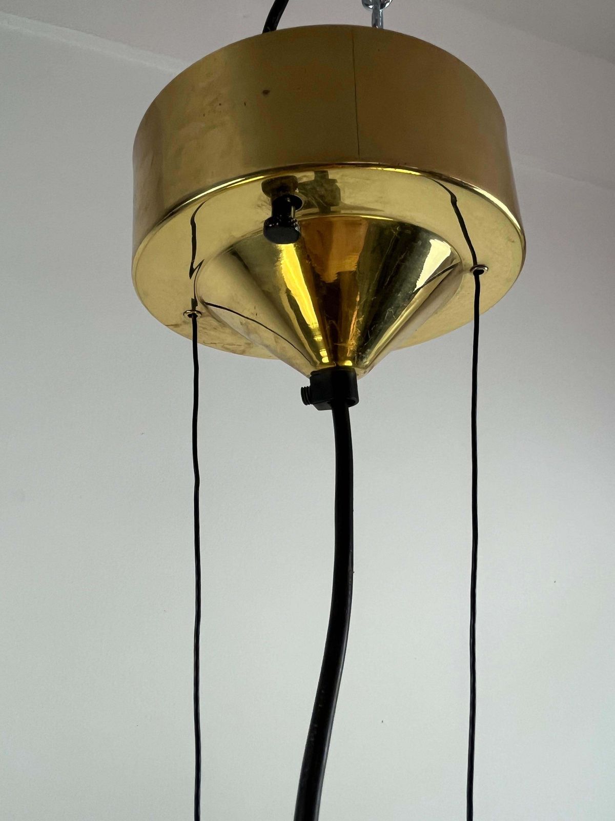 Vintage Italian   Golden Aluminium Lamp 1970s photo vinterior