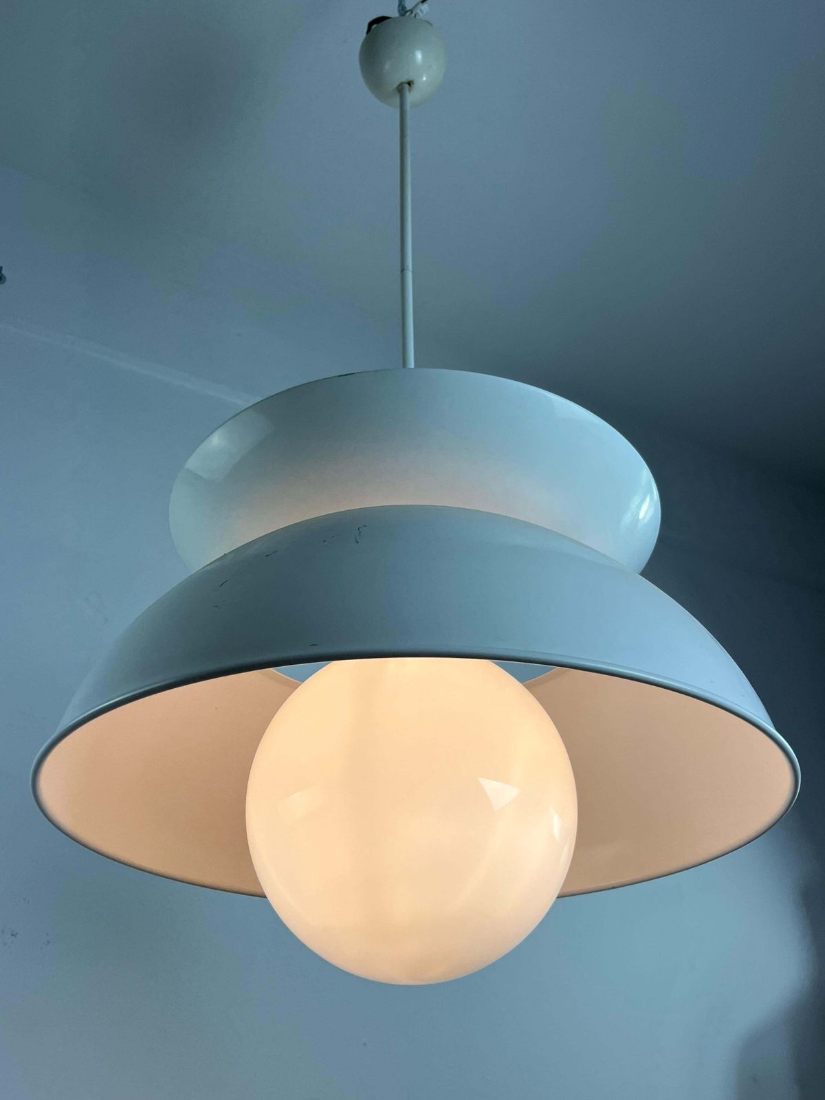 Mid Century Cetra Model Chandelier Attributed To Vico Magistretti For Artemide photo for sale