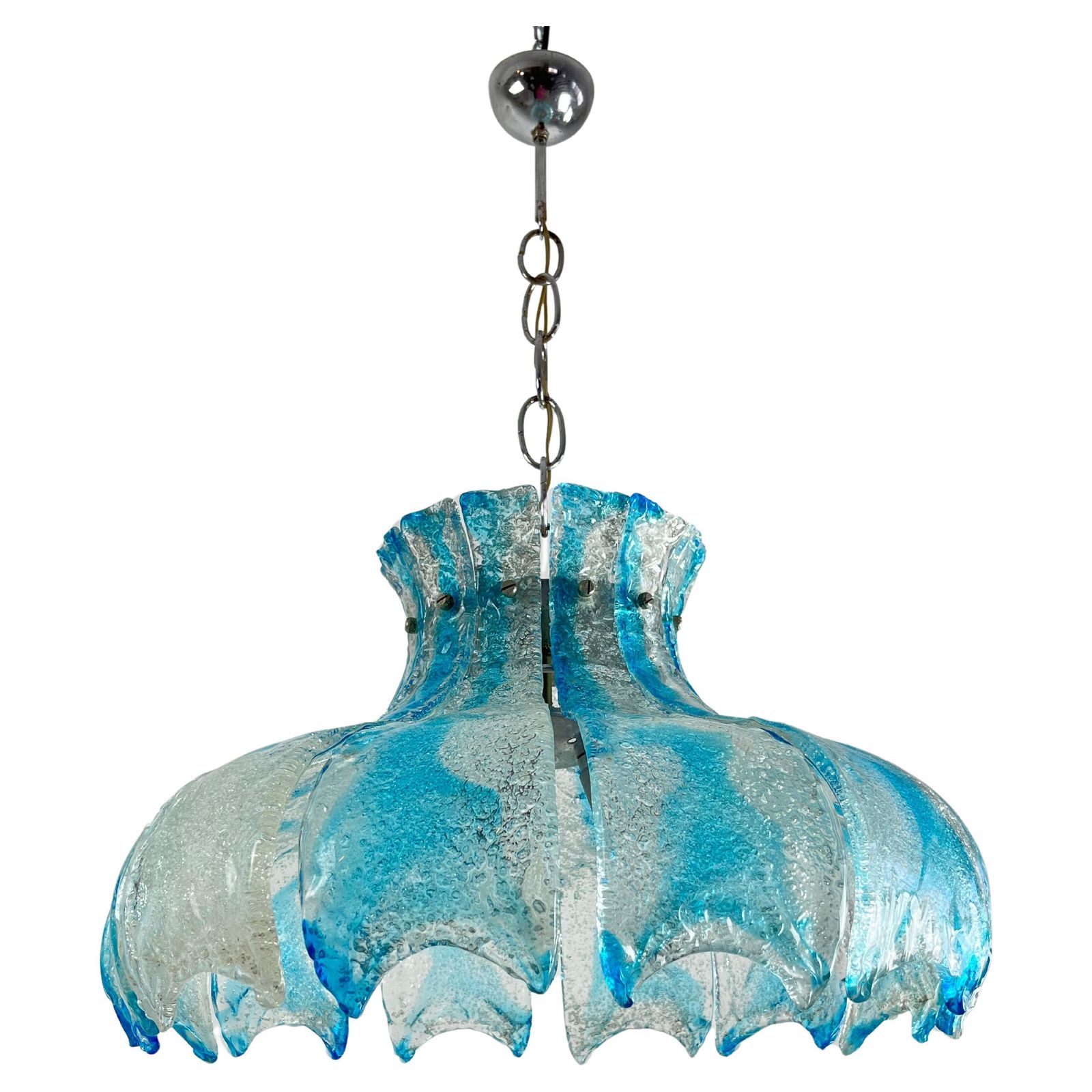 Large Mid Century Murano Glass Chandelier By Carlo Nason For Mazzega 1960s