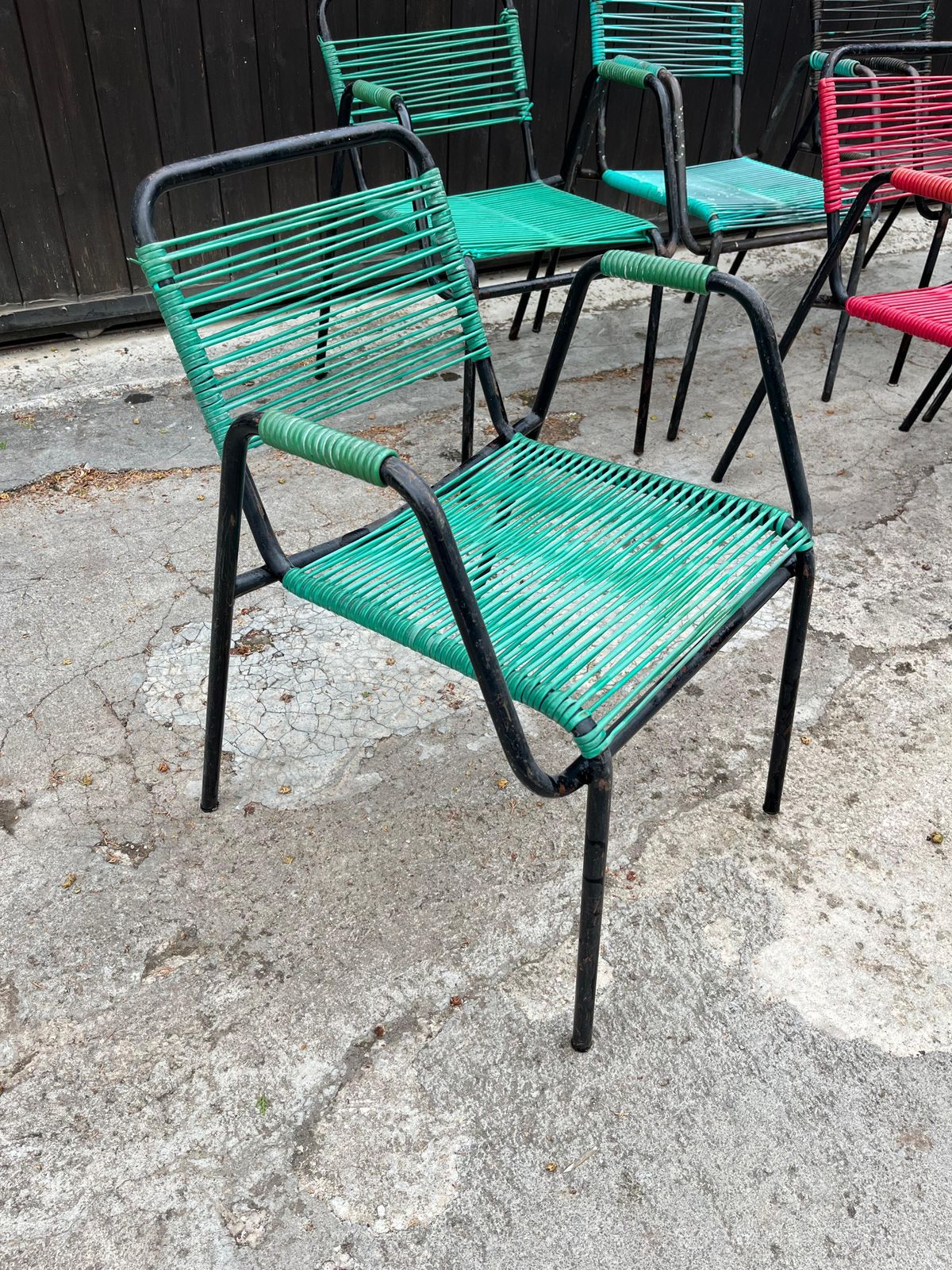 Furniture Mid Century Set Of 6 Italian Bar Chairs, 1960s photo