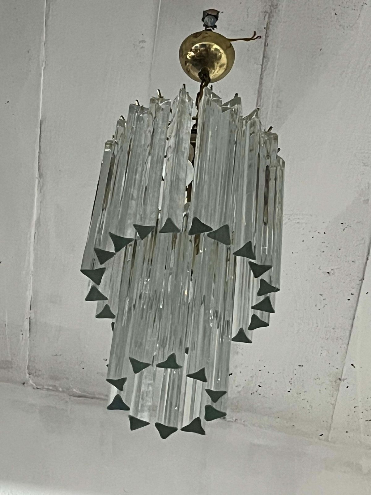 Mid Century Chandelier Attributed To Venini With Trilobed Murano Glass 1960s photo furniture