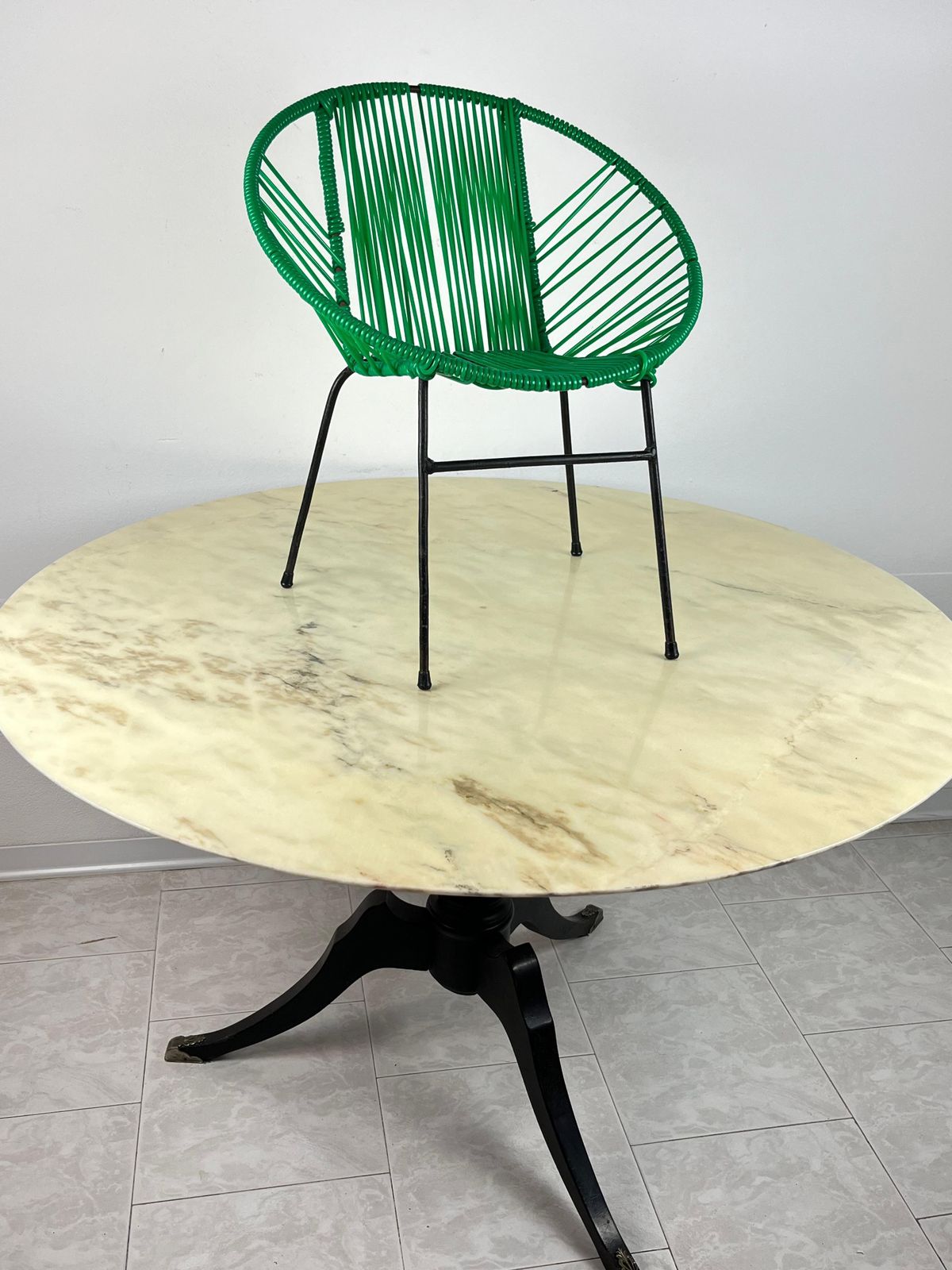 Vintage Iron And Plastic Children's Chair, Italy, 1950s photo furniture
