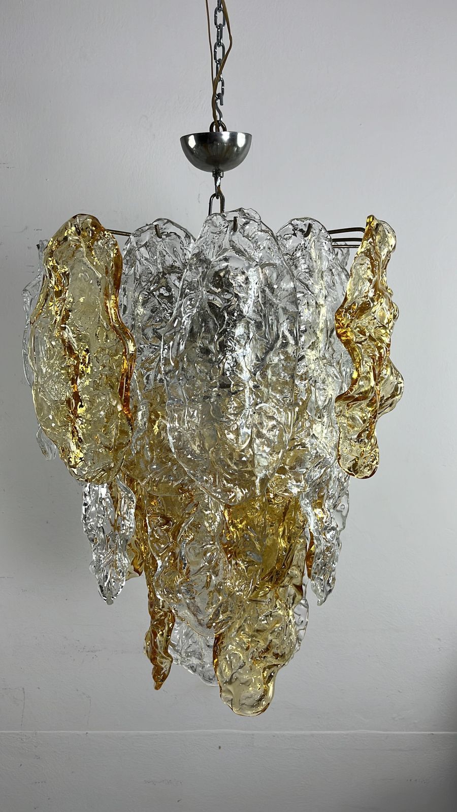 Large 9 Light Murano Glass Chandelier Purchase Invoice From 1978 photo vinterior