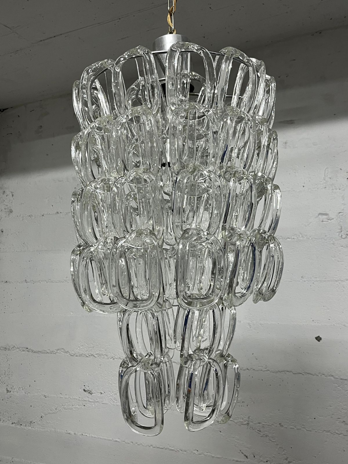 Mid Century Murano Glass Chandelier Attributed To Angelo Mangiarotti For Vistosi photo furniture