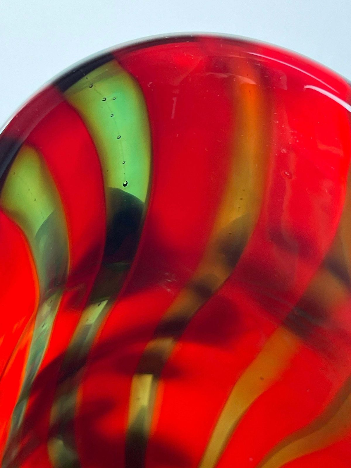 photo for sale Large Maestri Muranesi Mid Century Polychrome Murano Submerged Glass Vase, 1950s