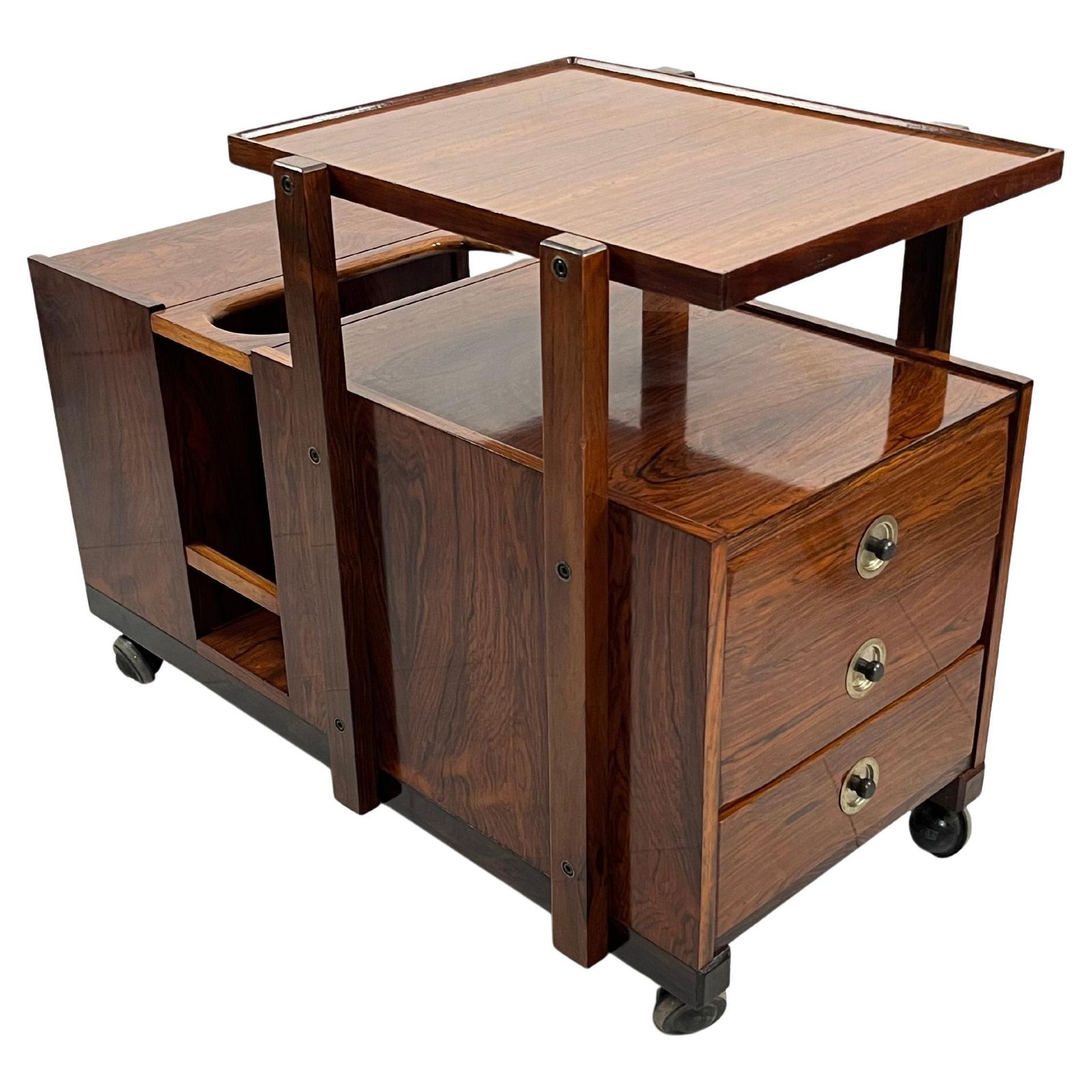Mid Century Bar Trolley Cabinet, Attributed To Edmondo Palutari, 1960s