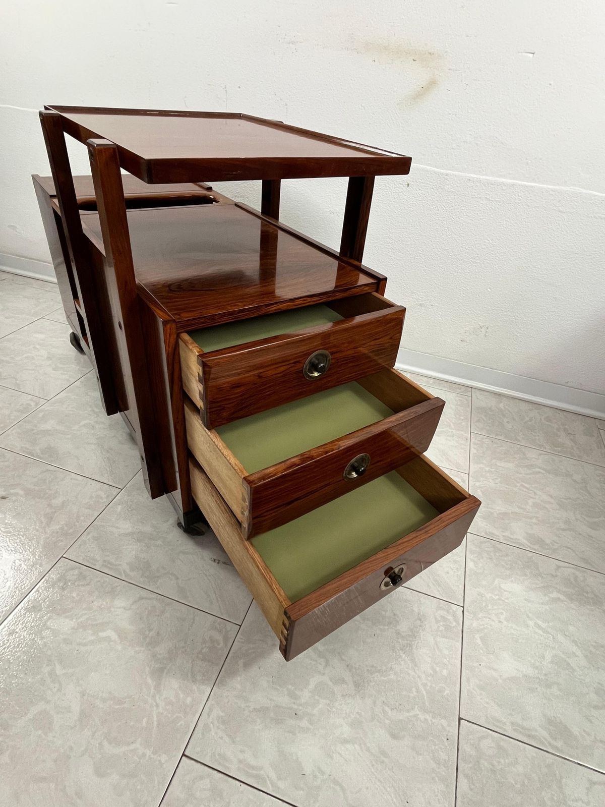 Mid Century Bar Trolley Cabinet, Attributed To Edmondo Palutari, 1960s photo for sale
