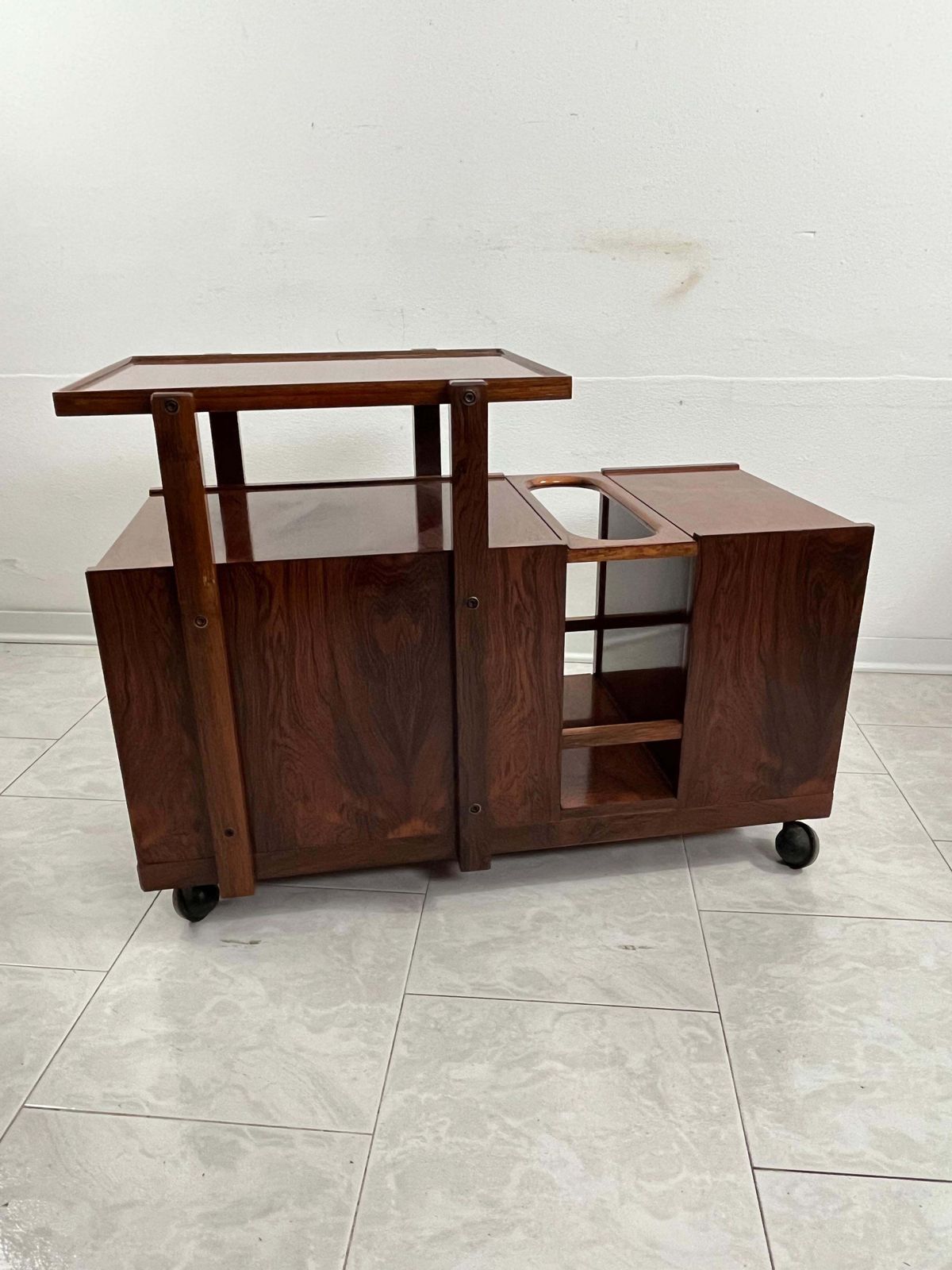 photo for sale Mid Century Bar Trolley Cabinet, Attributed To Edmondo Palutari, 1960s