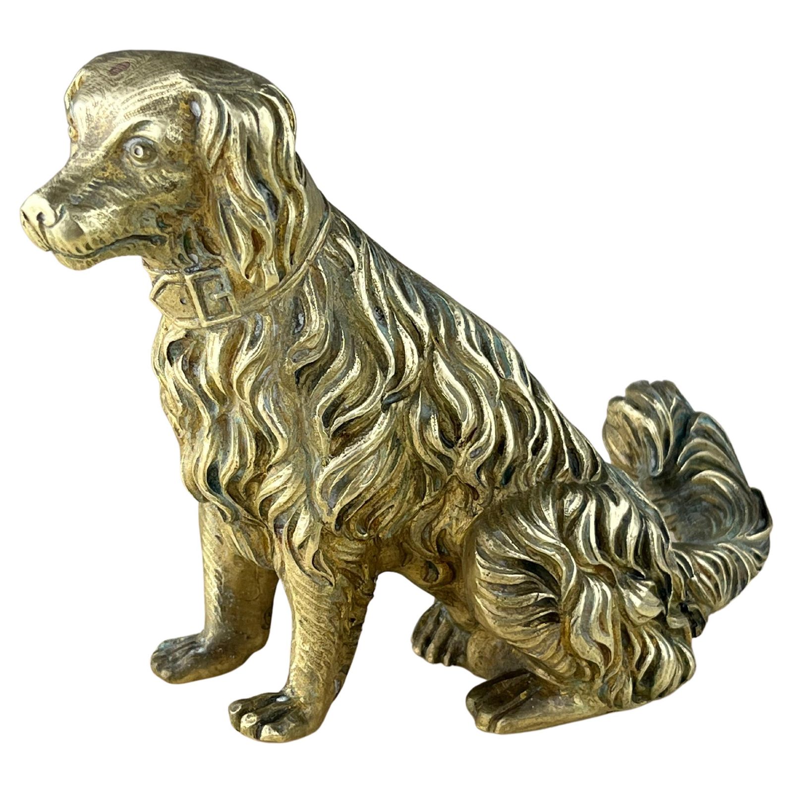 Mid Century Brass Dog Italian Design 1960s