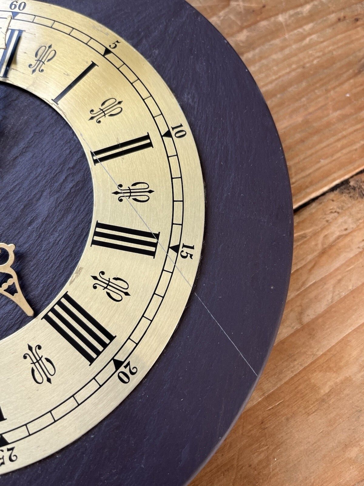 Vintage Thick Welsh Slate Farmhouse Wall Clock Country House Kitchen Not Working photo 65.0