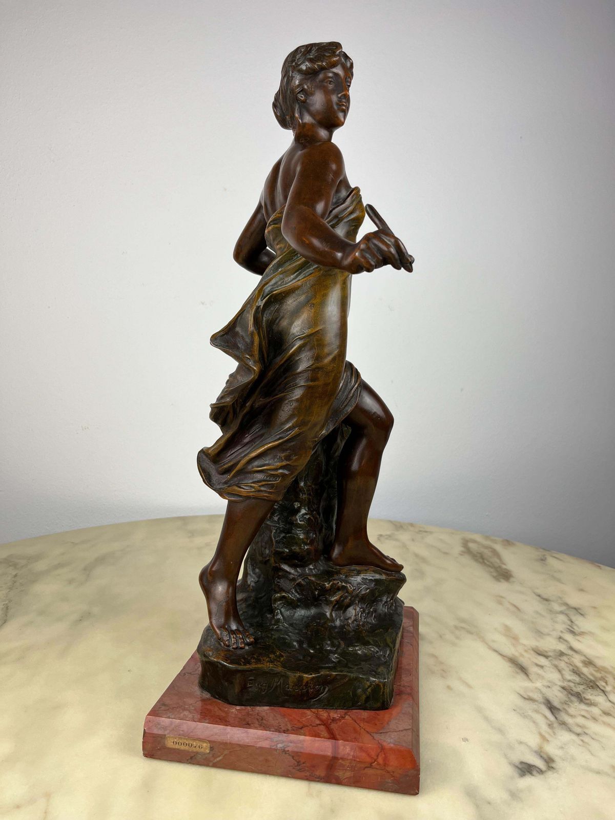 Eugene Marioton '1857 1933', La Reconoissance, Spelter Statue, France, 1930s photo for sale