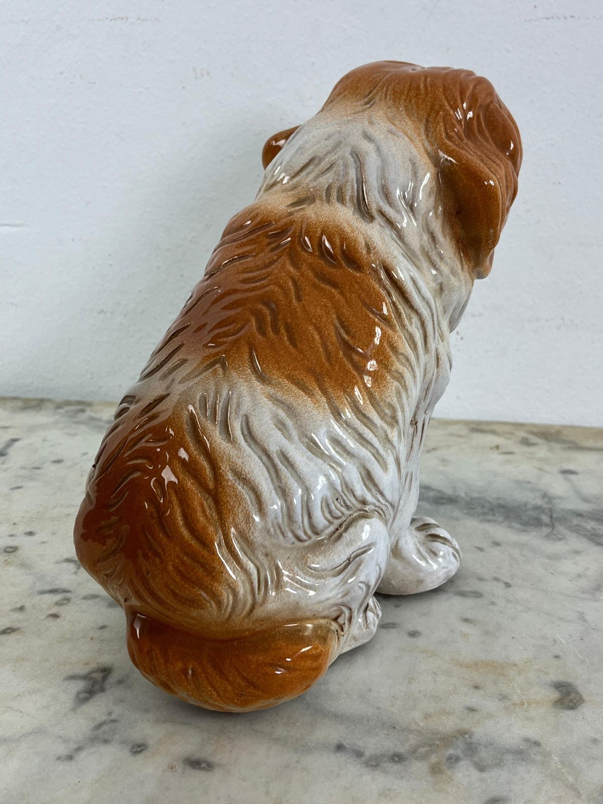 Mid Century Glazed Ceramic Puppy Dog, Made In Italy 1960s photo vinterior