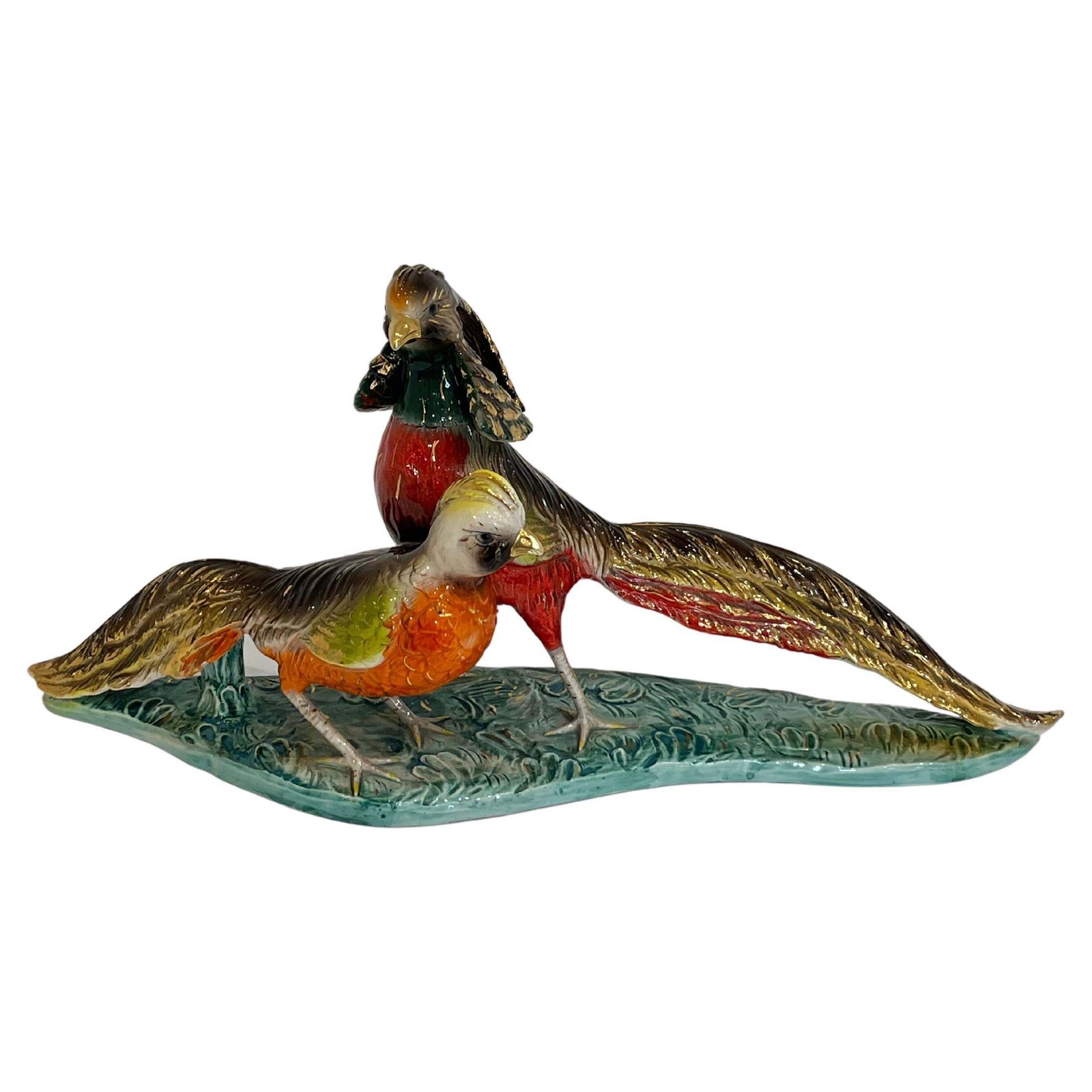Large Reproduction Of Ceramic Pheasants, Italy, 1950s photo furniture