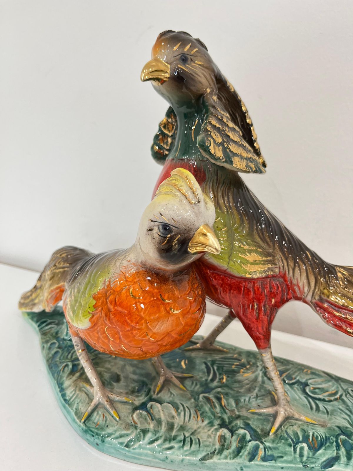 Large Reproduction Of Ceramic Pheasants, Italy, 1950s photo vinterior