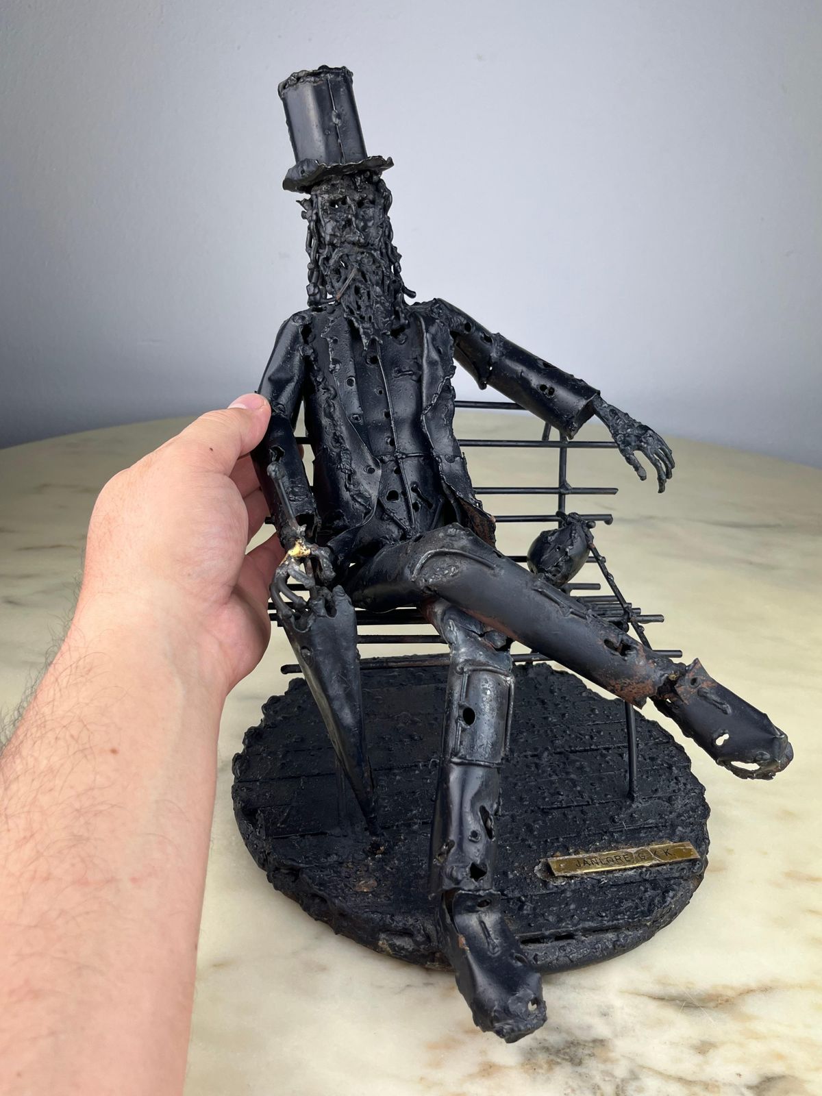 photo for sale Large Iron Brutalist Sculpture By The Artist Janlorè G. K. K. 1970s