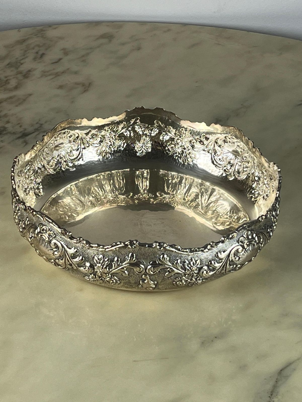 Handmade Centerpiece In 800 Silver, Italy, 1980s photo vintage