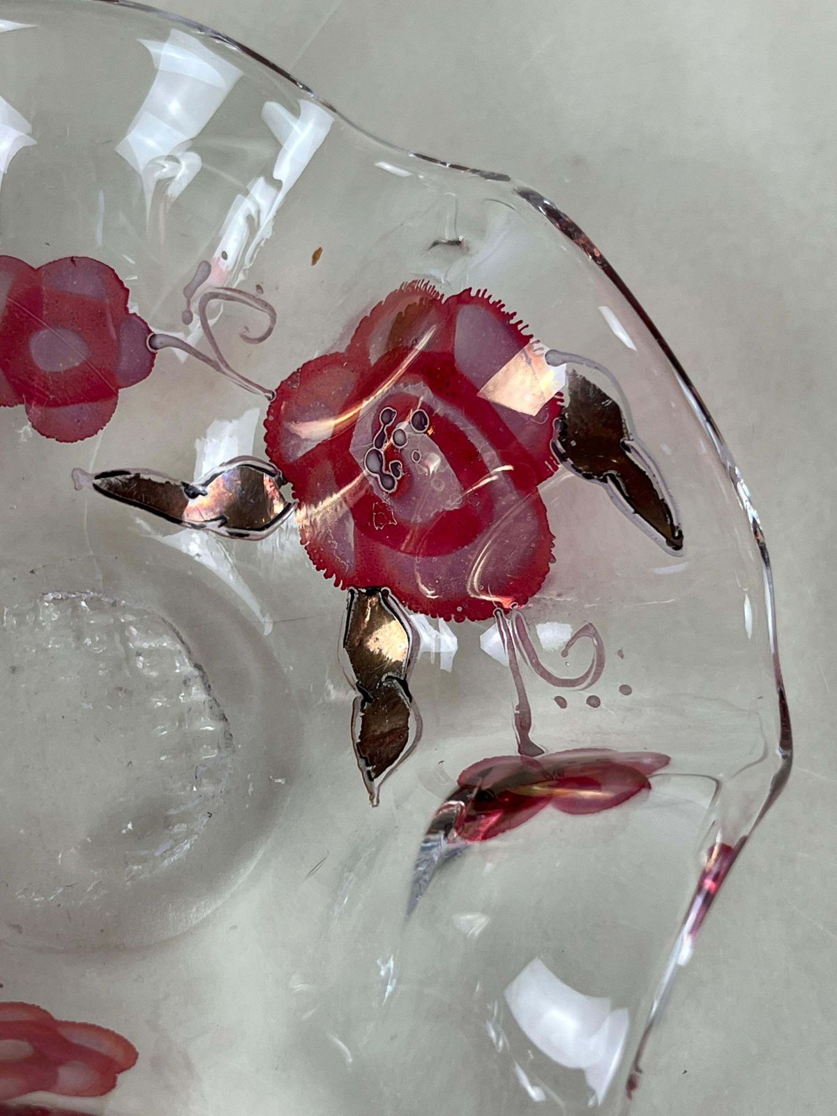 Pair Of Decorated Murano Crystal Ashtrays/Pocket Trays, Italy, 1960s photo for sale