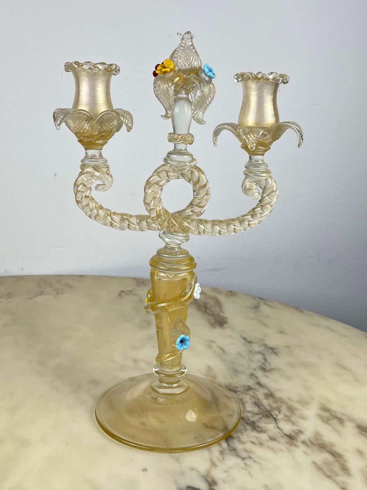 photo buy Set Of  2 Barovier & Toso Murano Glass Italian Candelabras 1960s