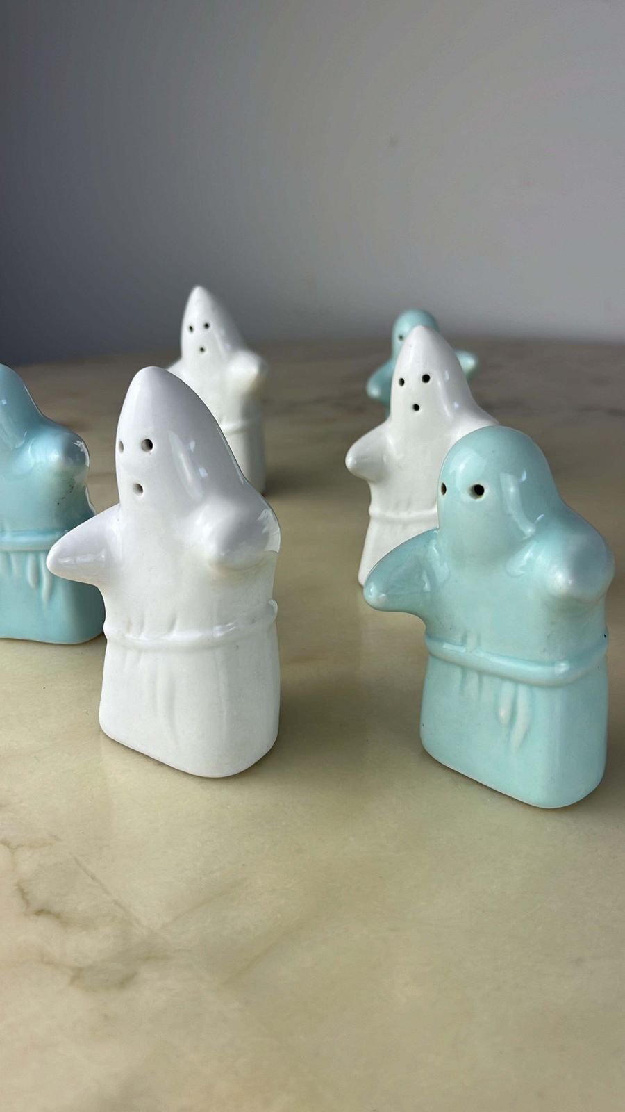 Set Of 6 Ghost Salt And Pepper Dispensers, Italy, 1980s photo for sale