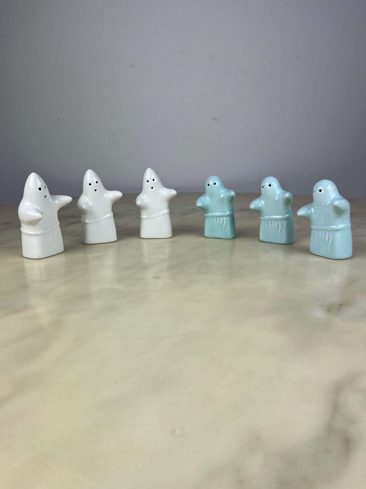 Set Of 6 Ghost Salt And Pepper Dispensers, Italy, 1980s photo vintage