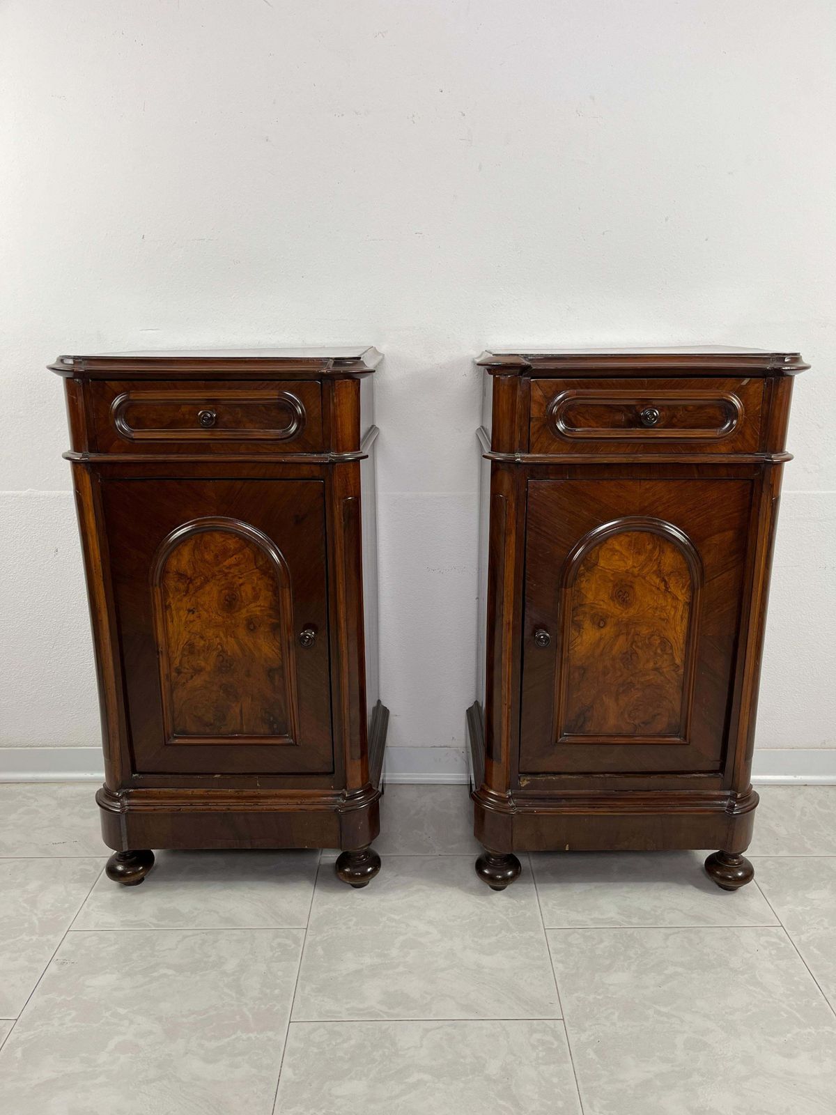 Set Of 2 Mid Century Italian Bedside Tables, 1930s photo furniture