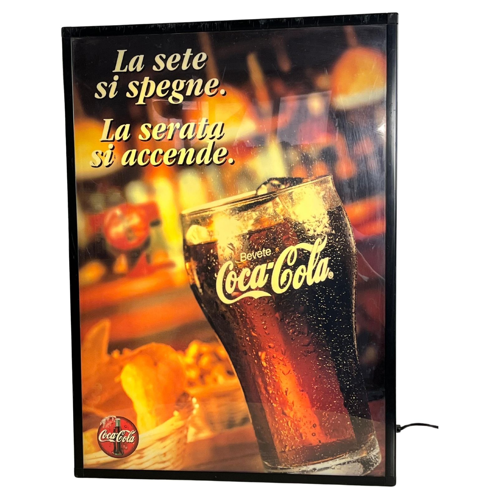Vintage Coca Cola Backlit Advertising Panel 1980s