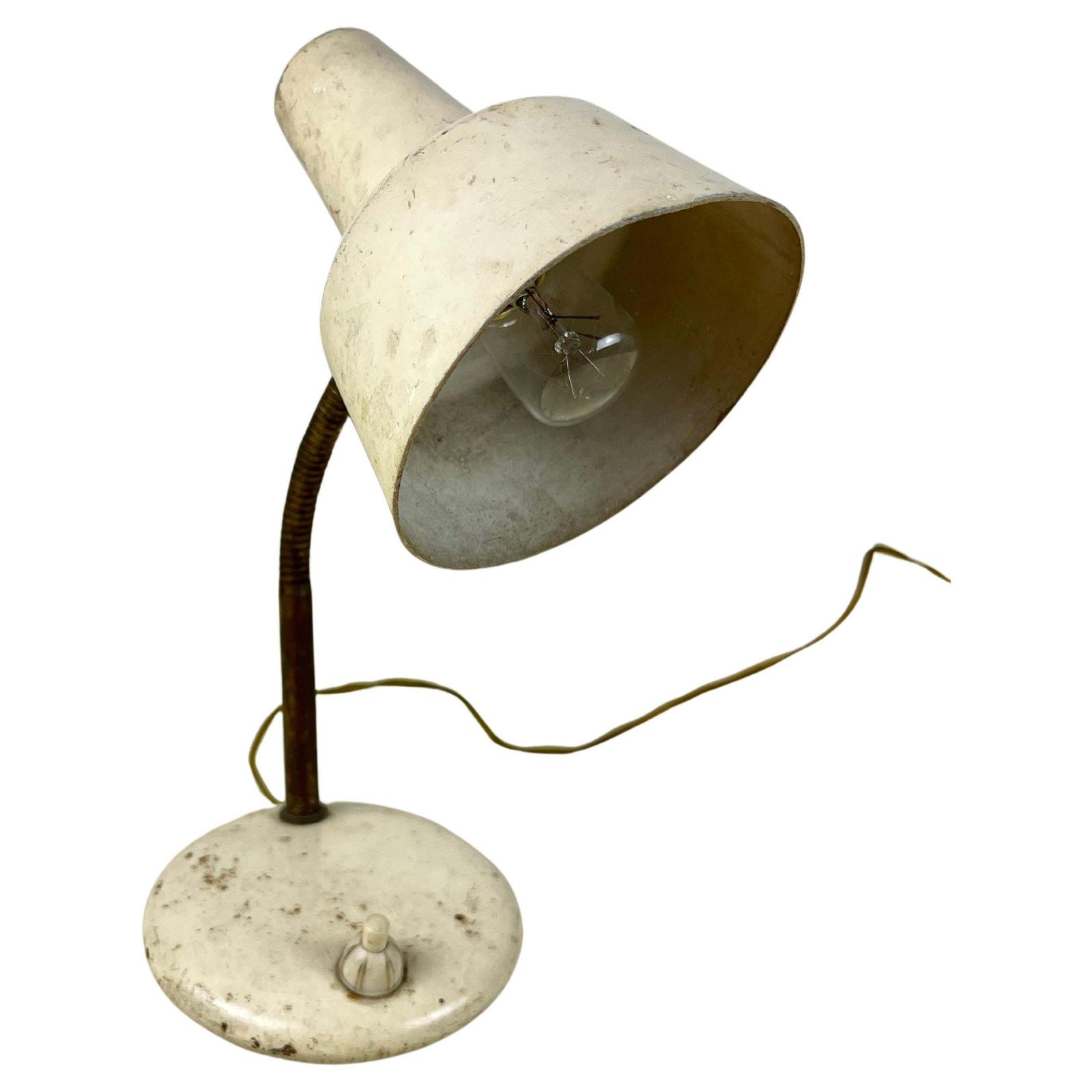 Table Lamp In Lacquered Metal And Brass, Italy, 1950s