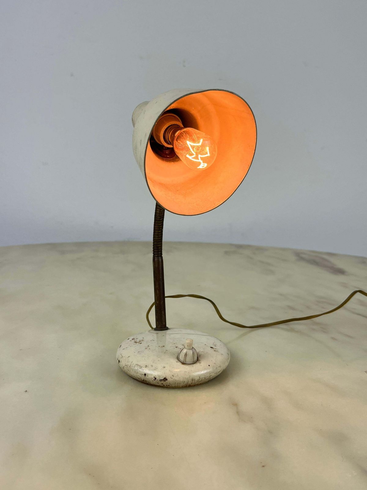 Table Lamp In Lacquered Metal And Brass, Italy, 1950s photo buy