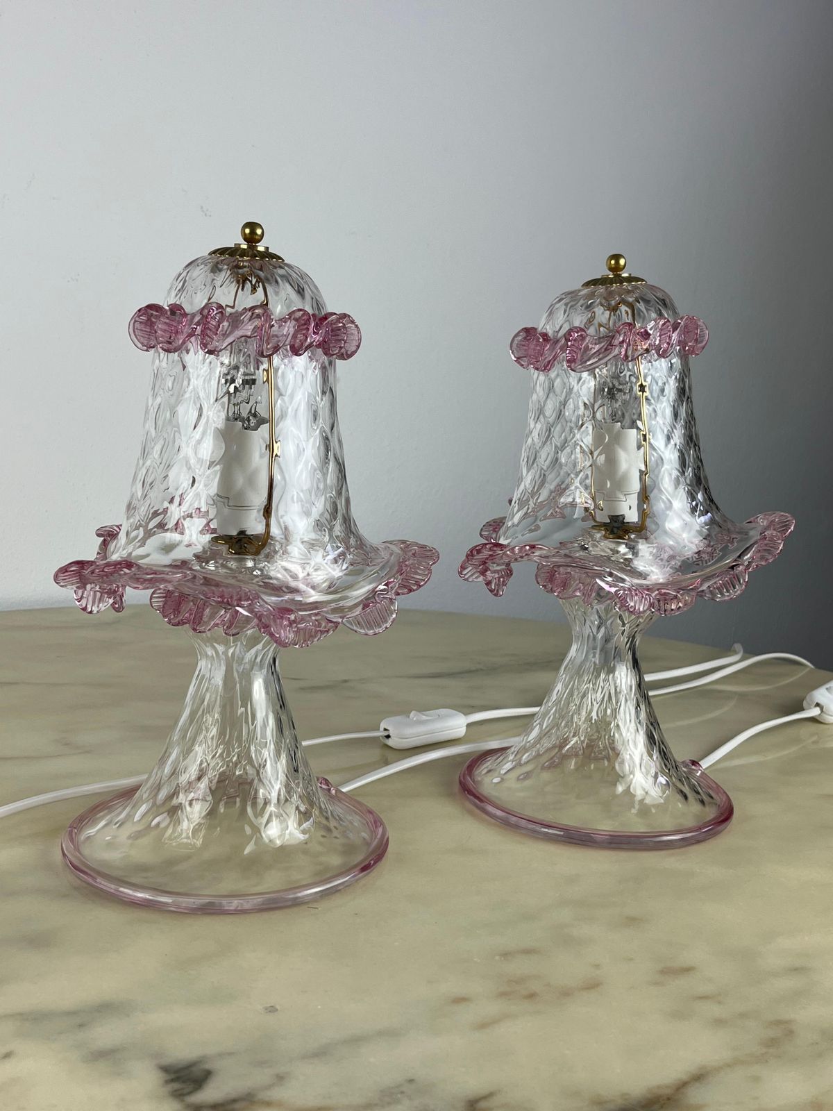 Set Of Three Murano Lamps, Italy, 1980s photo vintage