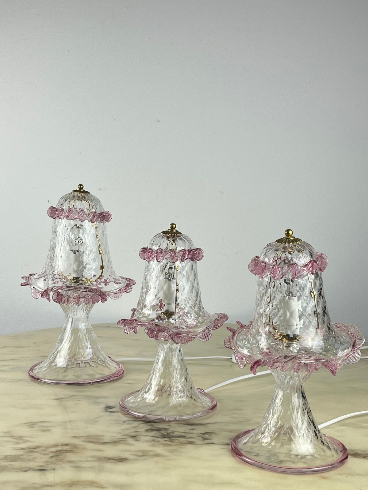 photo furniture Set Of Three Murano Lamps, Italy, 1980s