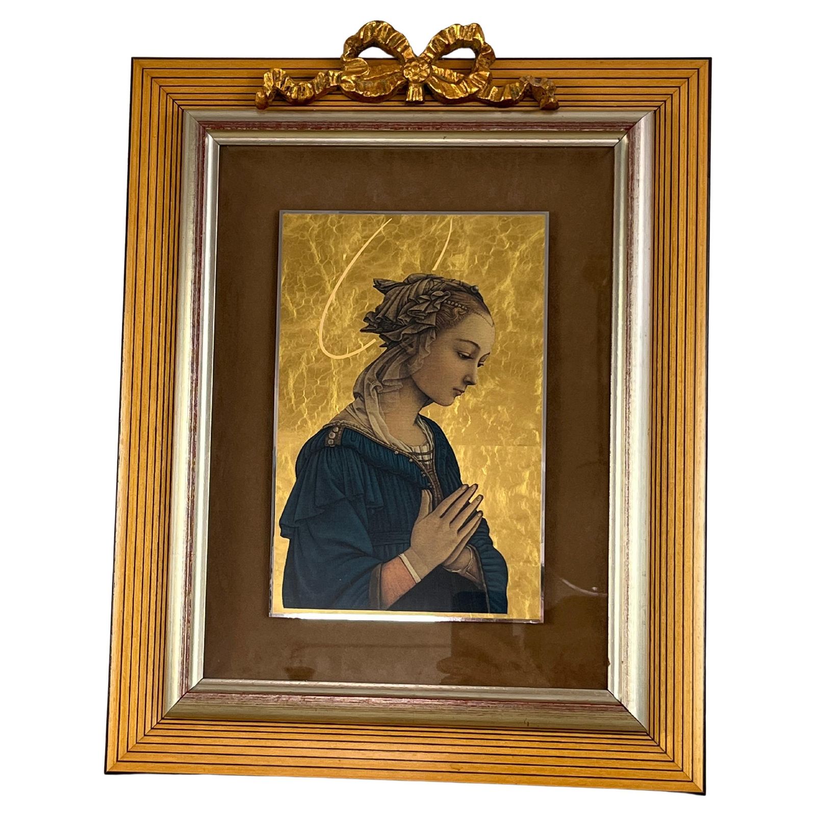 Madonna At The Bedside, Bas Relief On A 925 Thousandth Silver Plate