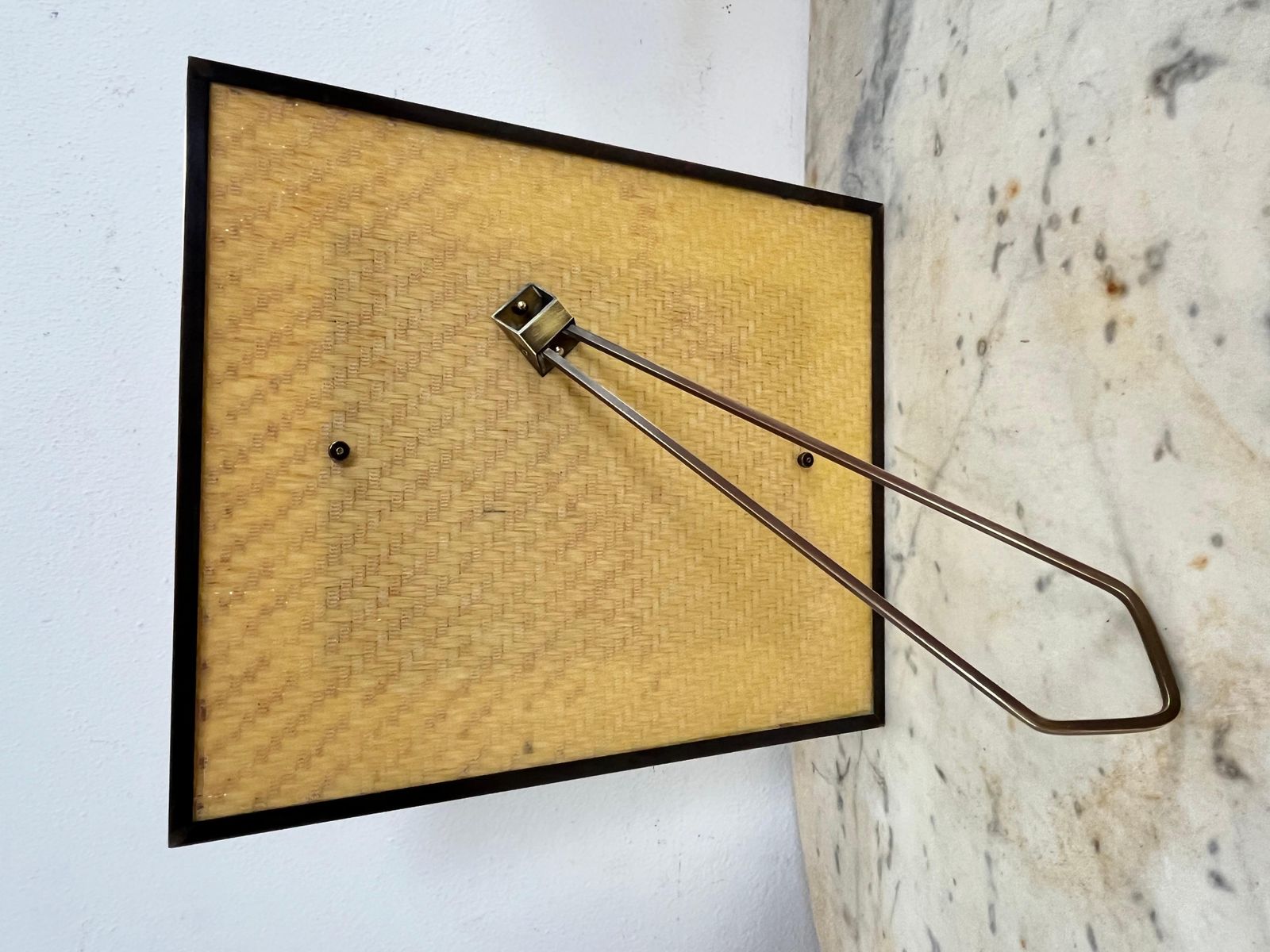 photo furniture Large Mid Century Italian Rattan And Brass Photo Holder, 1960s
