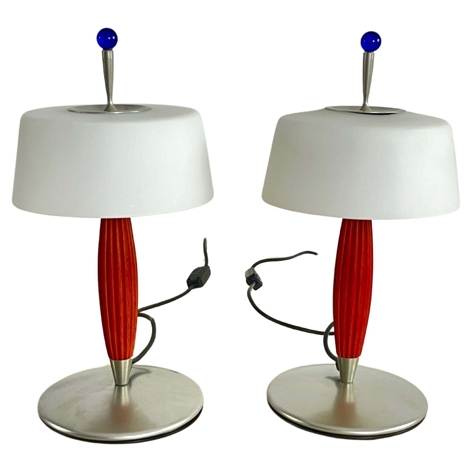 Set Of 2 De Majo Murano Glass Table Lamps, 1980s
