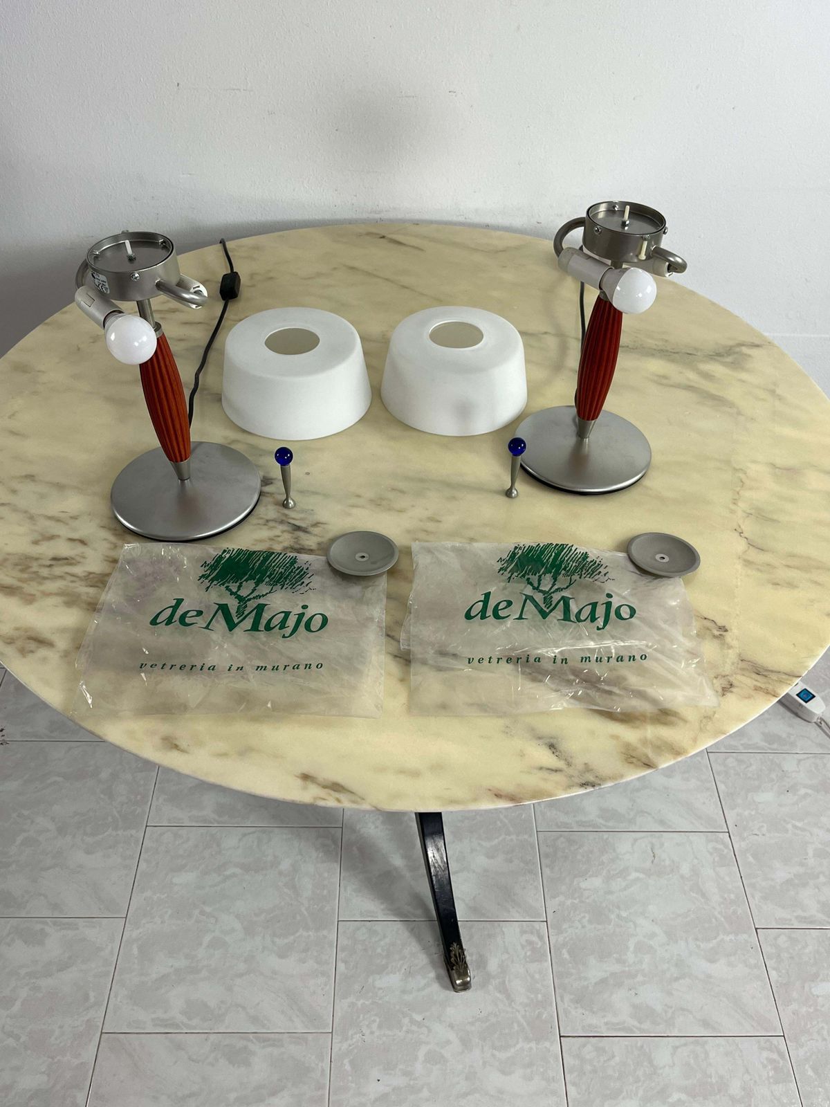 Set Of 2 De Majo Murano Glass Table Lamps, 1980s photo 751.0