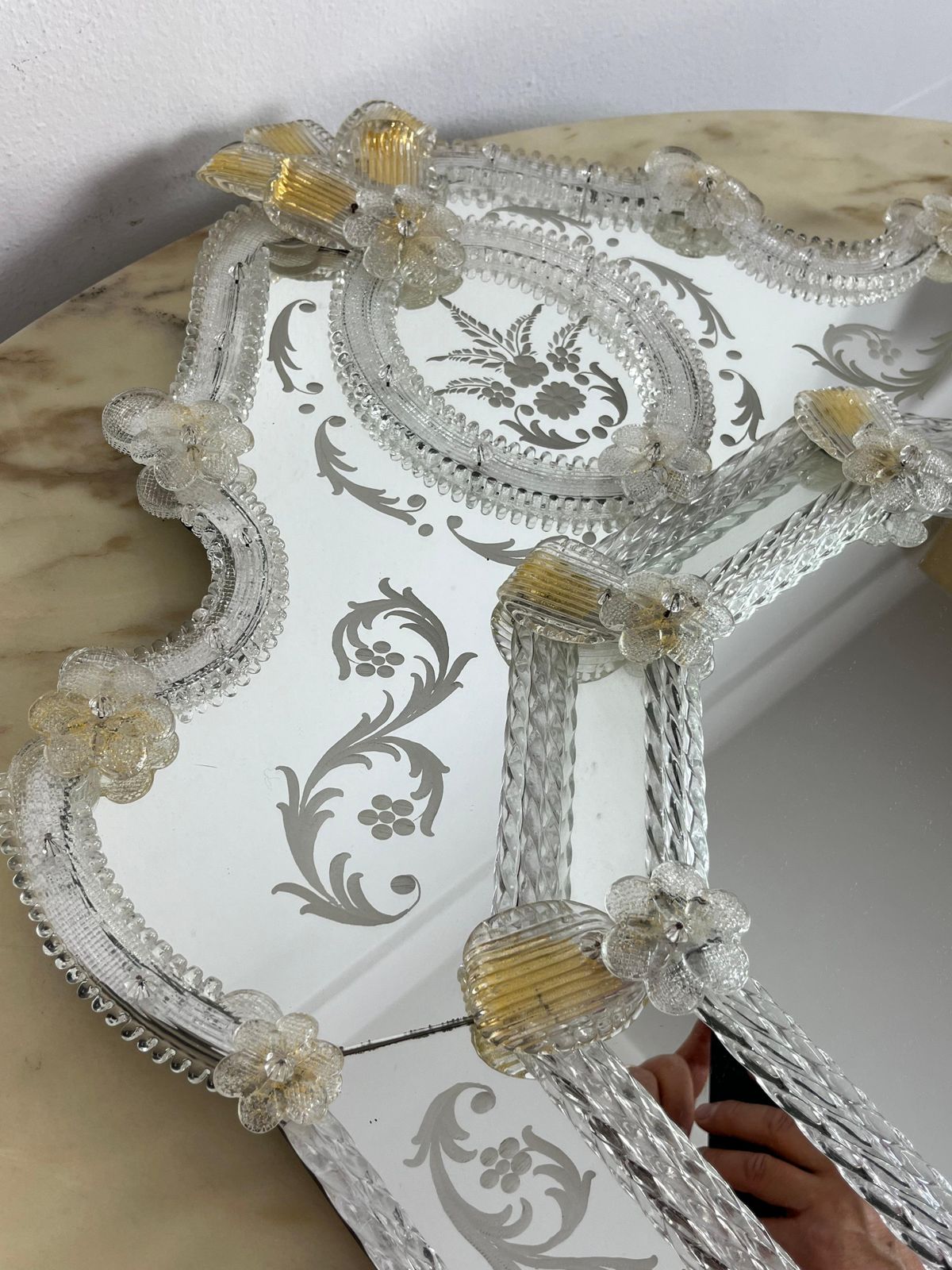 Home Decor Mid Century Venetian Murano Glass Mirror Attributed To Ercole Barovier 1960s photo
